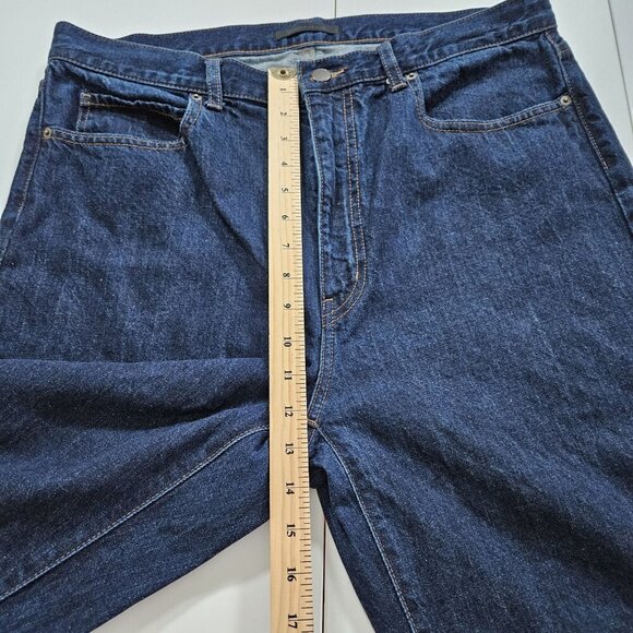 Uniqlo Jean Women 32 Indigo Relaxed Tapered High Rise Cropped Fabric By Kaihara - Picture 6 of 16